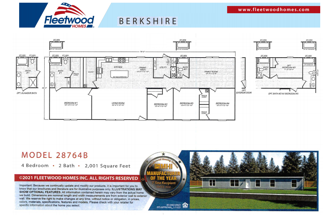 2022 Fleetwood Berkshire 28764B | Jones Manufactured Homes